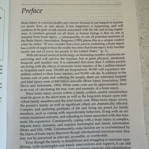 Brain Injury & the Family: A Life & Living Perspective 2nd Ed. Book Orto & Power - Picture 5 of 11